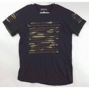 Switch Remarkable T-Shirt Mens XL Black Cotton Short Sleeve Crew Neck Camouflage